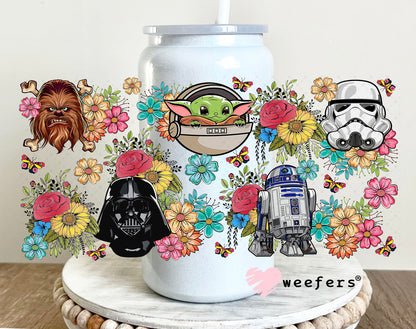 UV DTF Cup Wrap – Star Wars Friends 16oz Glass Can Generic Weefers