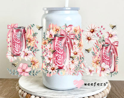 UV DTF Cup Wrap – Cola Floral Soda 16oz Glass Can Generic Weefers