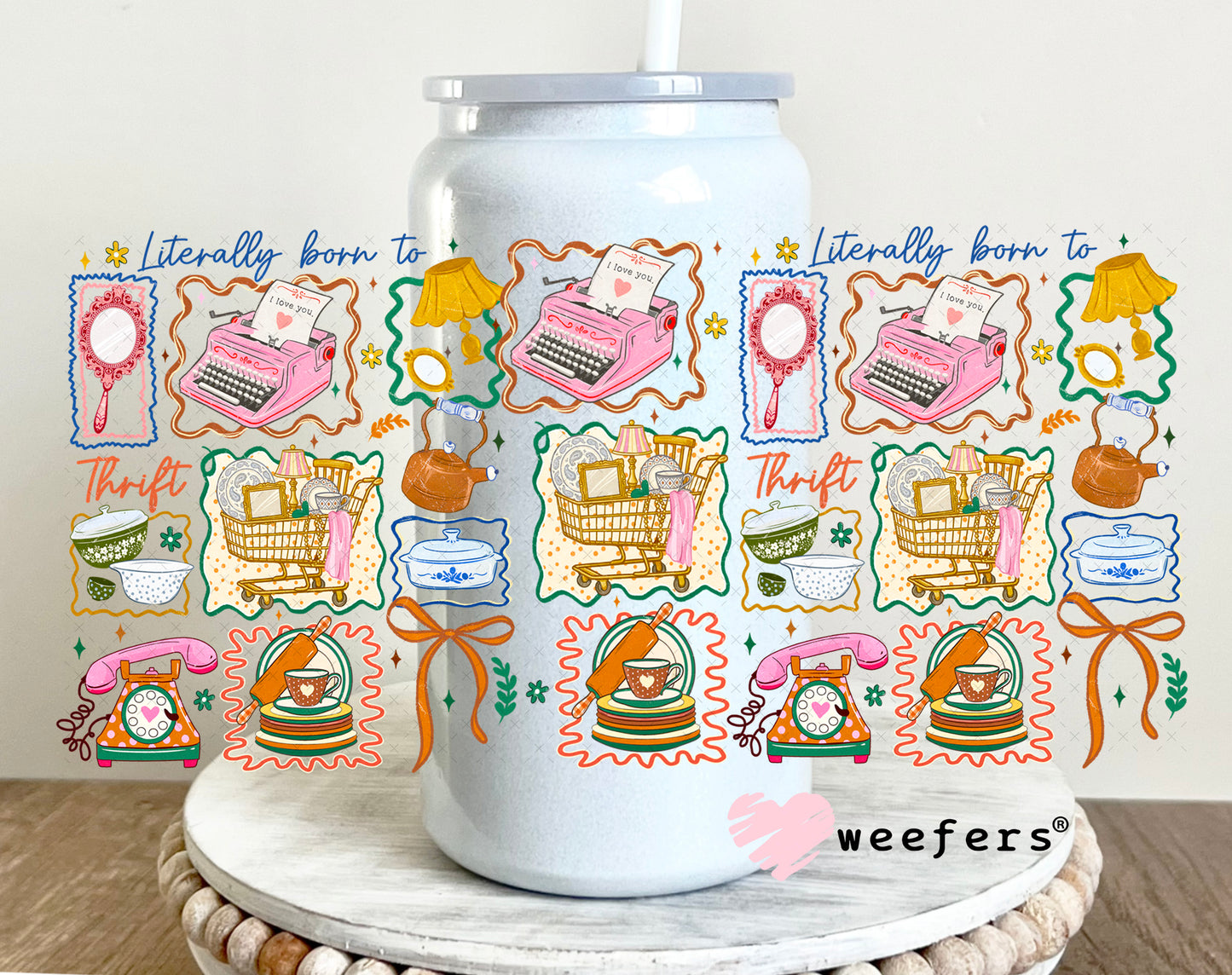 UV DTF Cup Wrap – Literally Born to Write Shop Cook 16oz Glass Can Generic Weefers