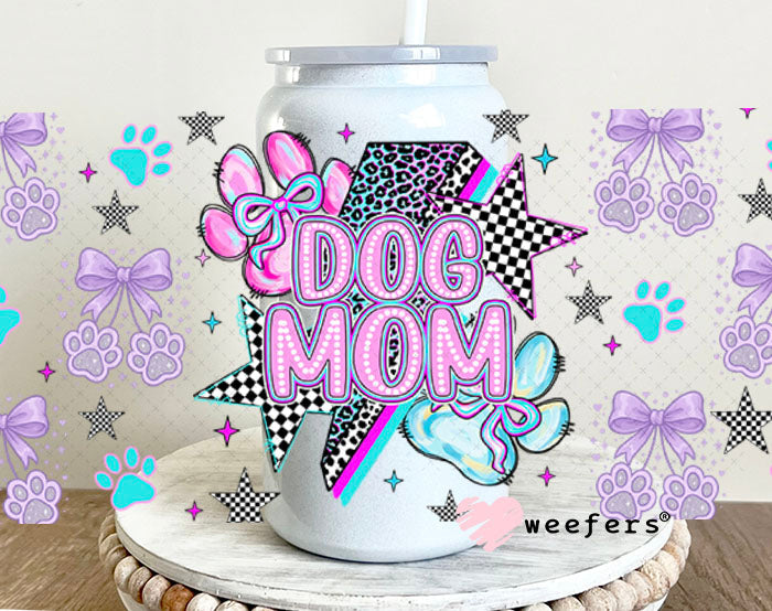 UV DTF Cup Wrap – Dog Mom Lilac Blue - Weefers® Exclusive 16oz Glass Can Generic Cup Wrap Weefers