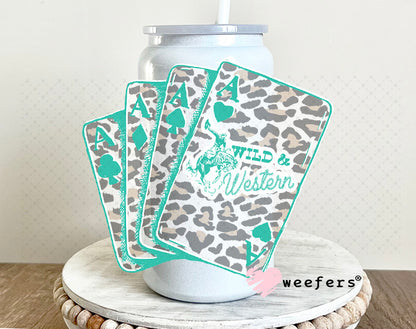 UV DTF Decal - Wild Western Cards 16oz Glass Can Generic Weefers