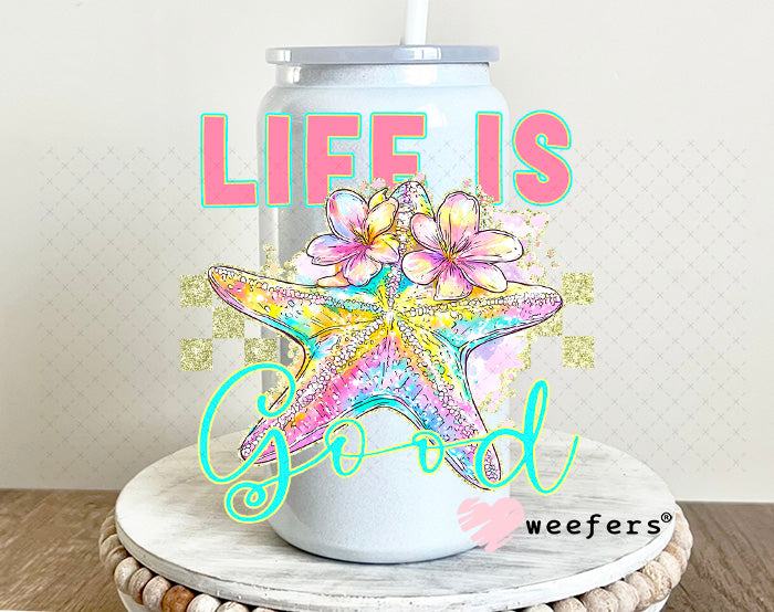 UV DTF Decal - Life is Good 16oz Glass Can Generic Weefers