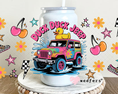 UV DTF Cup Wrap – Duck Duck Jeep - Weefers Exclusive 16oz Glass Can Generic Weefers