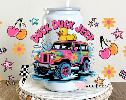 UV DTF Cup Wrap – Duck Duck Jeep - Weefers® Exclusive 16oz Glass Can Generic Cup Wrap Weefers