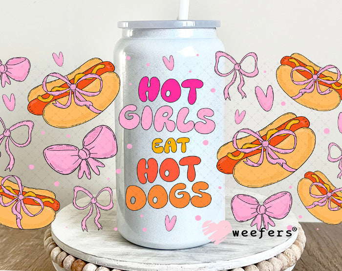 UV DTF Cup Wrap – Hot Girls Eat Hot Dogs 16oz Glass Can Generic Weefers