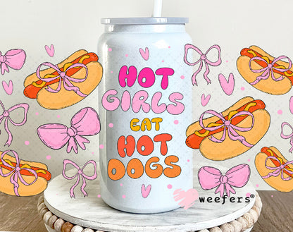 UV DTF Cup Wrap – Hot Girls Eat Hot Dogs 16oz Glass Can Generic Weefers