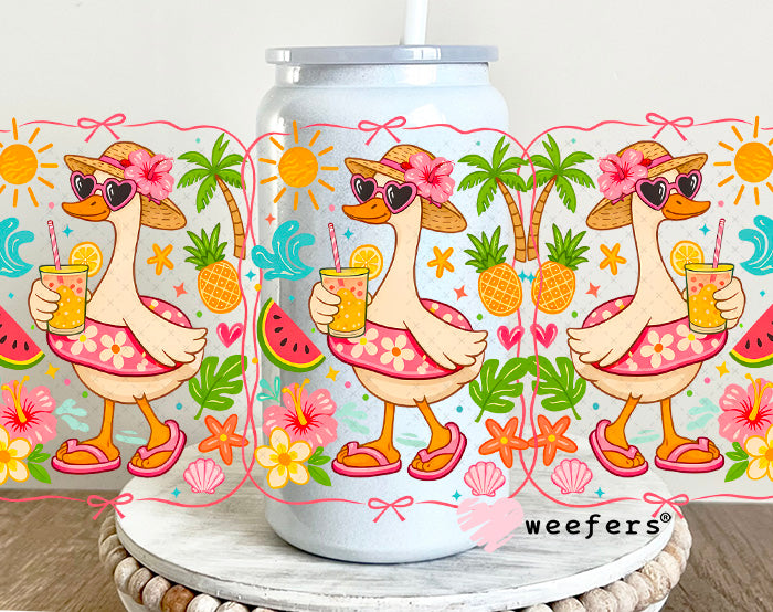 UV DTF Cup Wrap – Bougie Summer Ducks 16oz Glass Can Generic Weefers