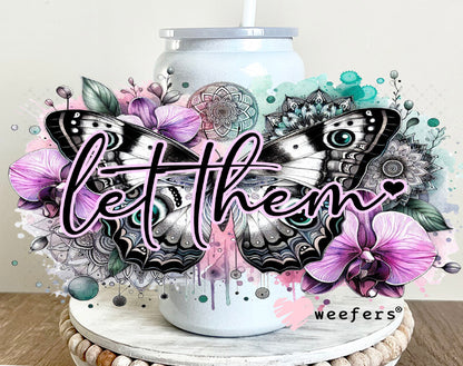 UV DTF Cup Wrap – Purple Let Them 16oz Glass Can Generic Weefers