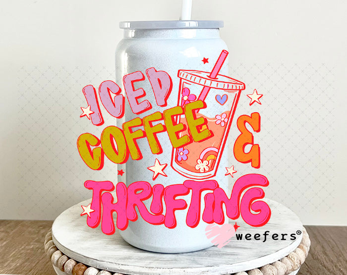 UV DTF Decal - Iced Coffee and Thrifting