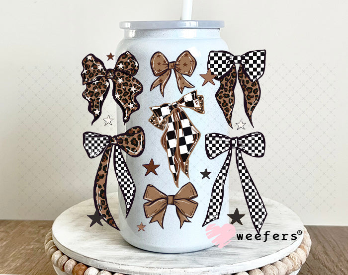 UV DTF Decal - Brown Leopard Bows