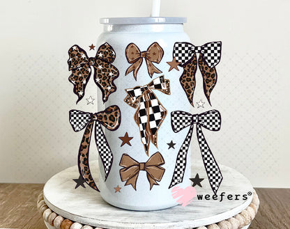 UV DTF Decal - Brown Leopard Bows