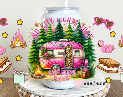 UV DTF Cup Wrap – No City Lights Just Campfire Nights - Weefers Exclusive 16oz Glass Can Generic Cup Wrap Weefers