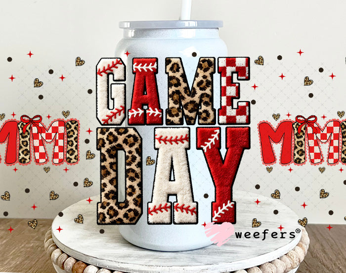 UV DTF Cup Wrap – Game Day Mimi Baseball - Weefers Exclusive 16oz Glass Can Generic Weefers