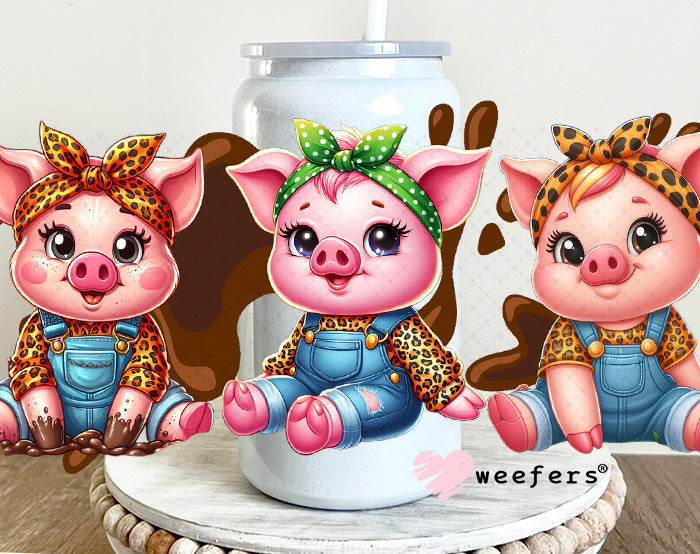 UV DTF Cup Wrap – Bougie Girlfriend Pig Friends 16oz Glass Can Generic Weefers