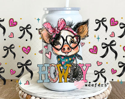 UV DTF Cup Wrap – Howdy Pig - Weefers Exclusive 16oz Glass Can Generic Weefers