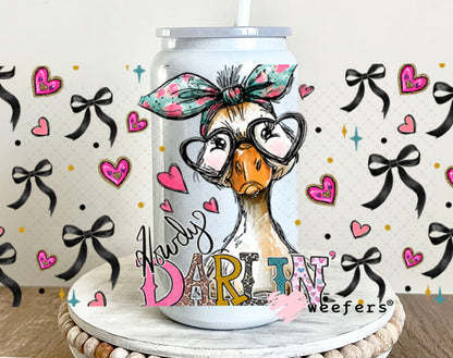 UV DTF Cup Wrap – Howdy Darlin Duck - Weefers Exclusive 16oz Glass Can Generic Weefers