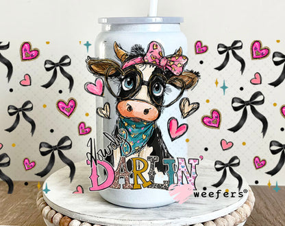 UV DTF Cup Wrap – Howdy Darlin Cow - Weefers Exclusive 16oz Glass Can Generic Cup Wrap Weefers