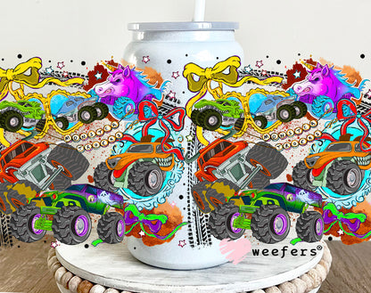 UV DTF Cup Wrap – Monster Truck 16oz Glass Can Generic Weefers