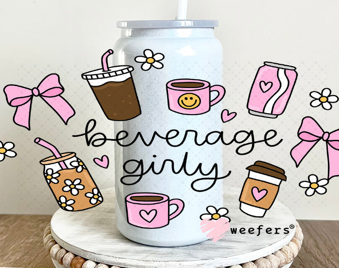 UV DTF Cup Wrap – Beverage Girly 16oz Glass Can Generic Weefers