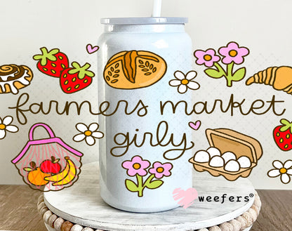 UV DTF Cup Wrap – Farmers Market Girly 16oz Glass Can Generic Weefers
