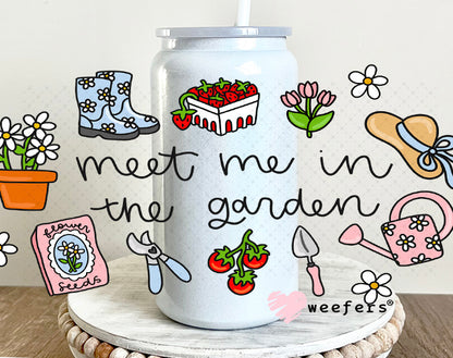 UV DTF Cup Wrap – Meet Me in The Garden 16oz Glass Can Generic Weefers