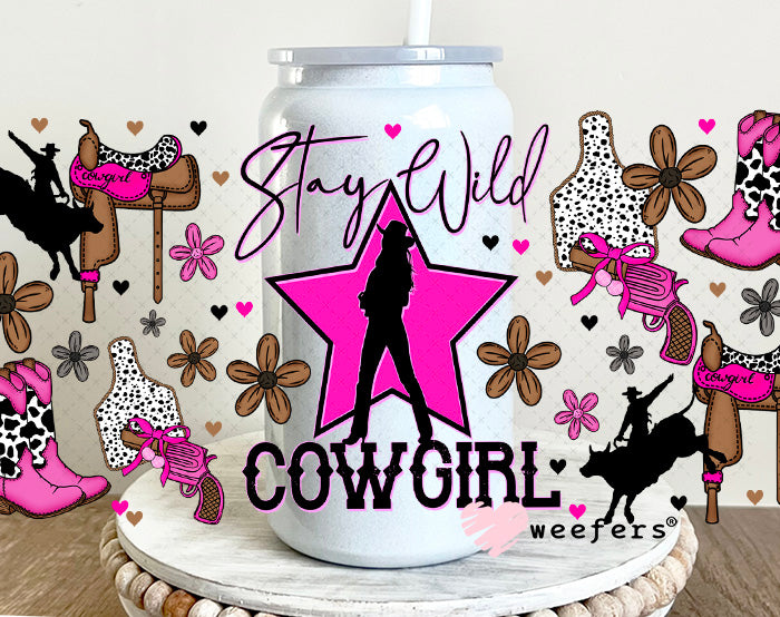 UV DTF Cup Wrap – Stay Well Cowgirls 16oz Glass Can Generic Weefers