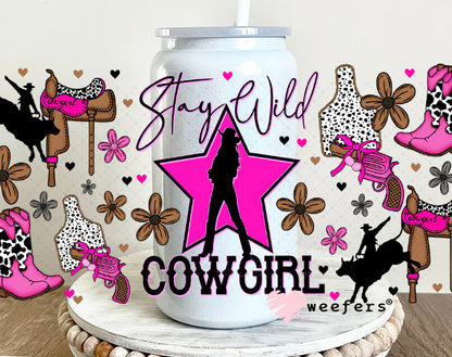 UV DTF Cup Wrap – Stay Well Cowgirls 16oz Glass Can Generic Weefers