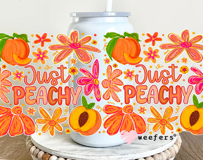 UV DTF Cup Wrap – Just Peachy 16oz Glass Can Generic Weefers