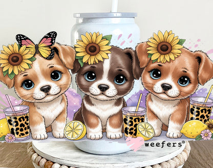UV DTF Cup Wrap – Puppy Dog Friends 16oz Glass Can Generic Weefers