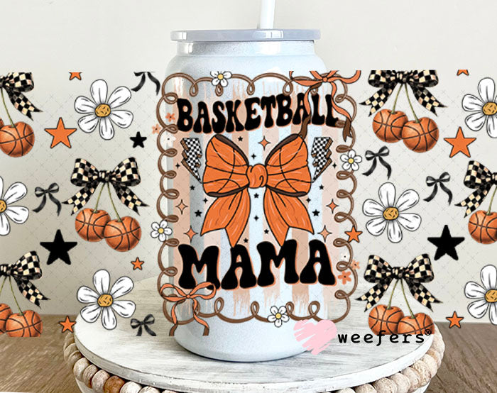 UV DTF Cup Wrap – Basketball Mama Cherry - Weefers Exclusive 16oz Glass Can Generic Cup Wrap Weefers