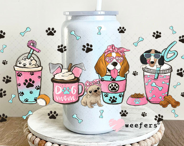 UV DTF Cup Wrap – Dog Mom Coffee Cups 16oz Glass Can Generic Weefers