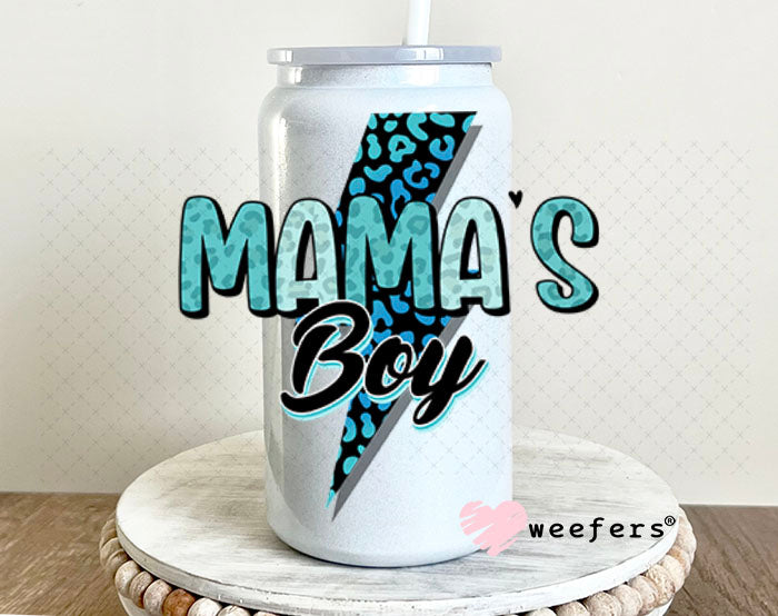 UV DTF Decal - Mama's Boy 16oz Glass Can Generic Weefers