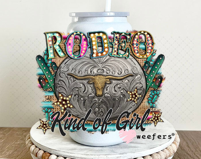 UV DTF Decal - Rodeo Kind of Girl 16oz Glass Can Generic Weefers