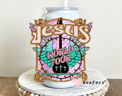 UV DTF Decal - Jesus World Tour 16oz Glass Can Generic Weefers