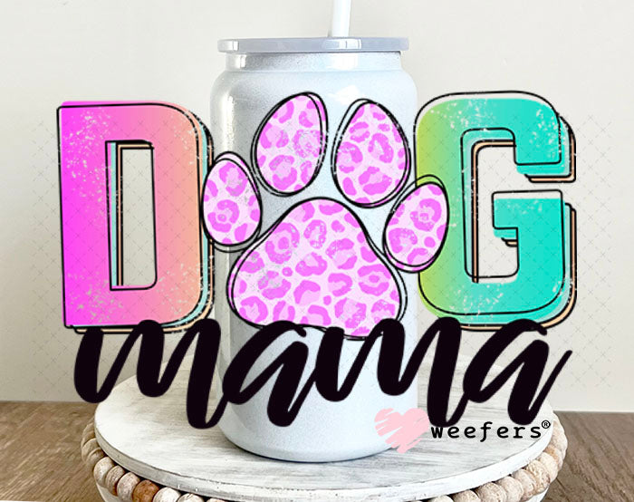UV DTF Decal - Dog Mama Ombre 16oz Glass Can Generic Weefers