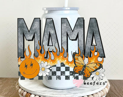 UV DTF Decal - Mama Flames 16oz Glass Can Generic Weefers