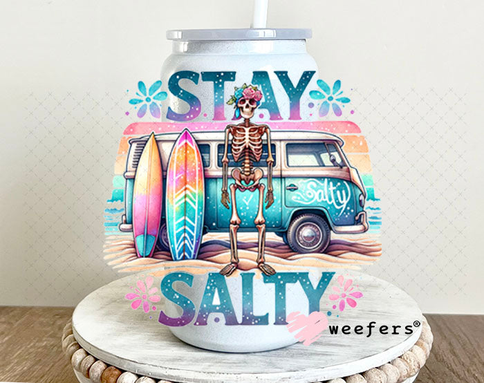 UV DTF Decal - Stay Salty 16oz Glass Can Generic Weefers