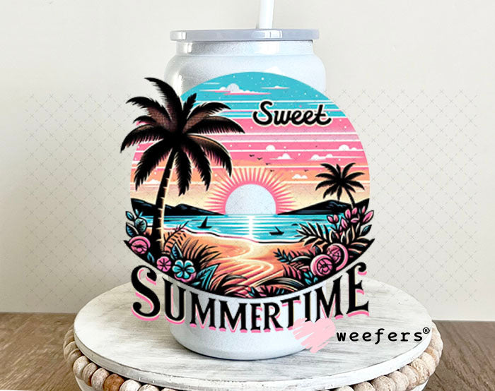 UV DTF Decal - Summertime 16oz Glass Can Generic Weefers