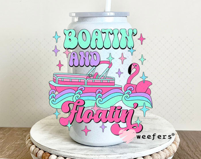 UV DTF Decal - Boatin' and Floatin' 16oz Glass Can Generic Weefers