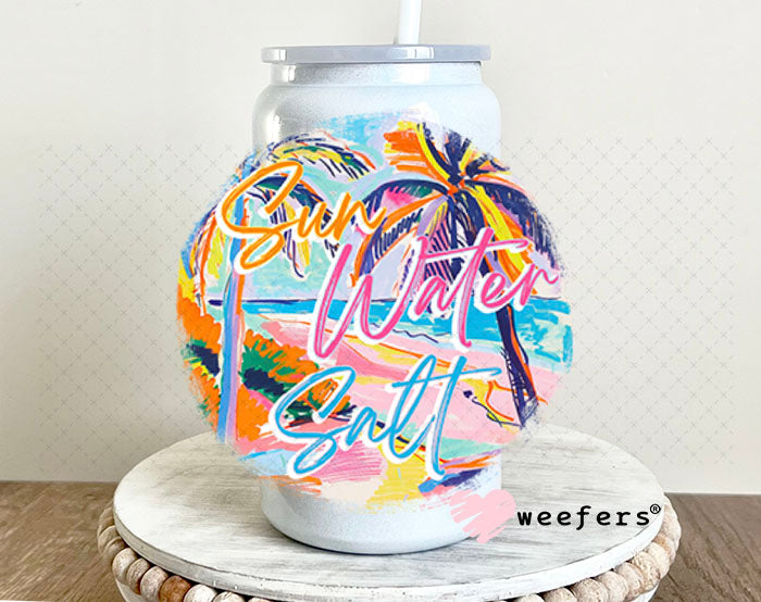 UV DTF Decal - Sun Water Salt 16oz Glass Can Generic Weefers