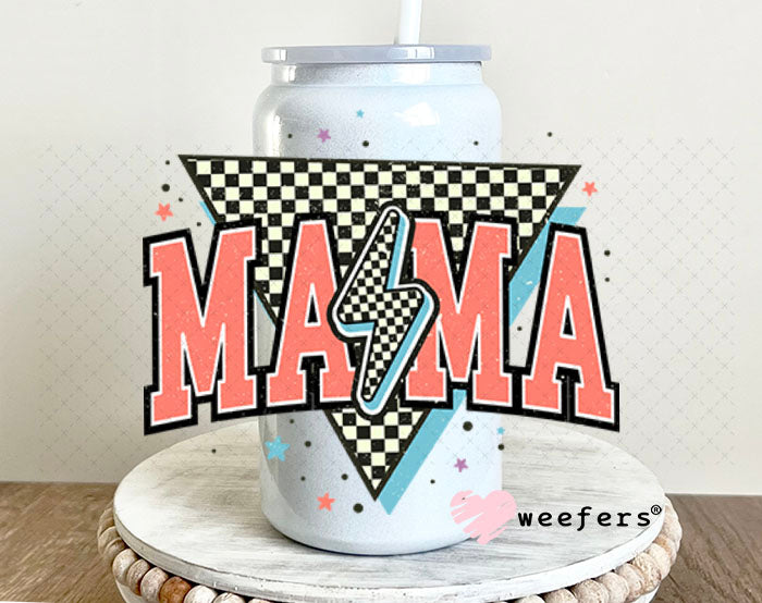 UV DTF Decal - Mama Salmon Lightening Bolt 16oz Glass Can Generic Weefers