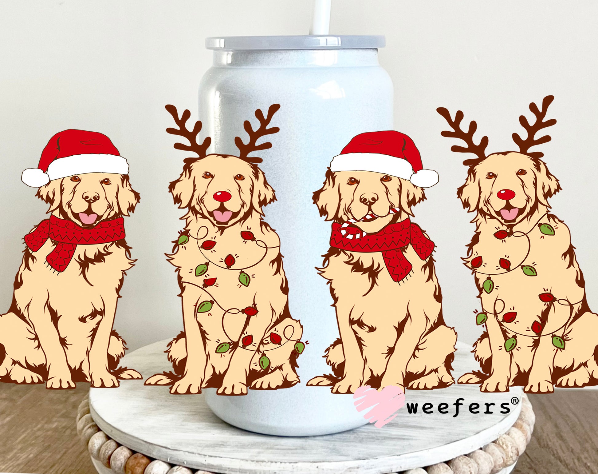 Christmas Dog Friends UV DTF Cup Wrap - Weefers