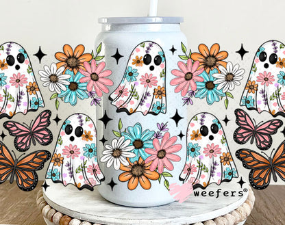 UV DTF Cup Wrap – Spring Ghosts 16oz Glass Can Generic Weefers