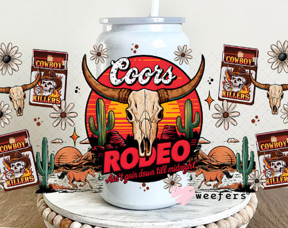 UV DTF Cup Wrap – Cowboy Killers Rodeo 16oz Glass Can Generic Weefers