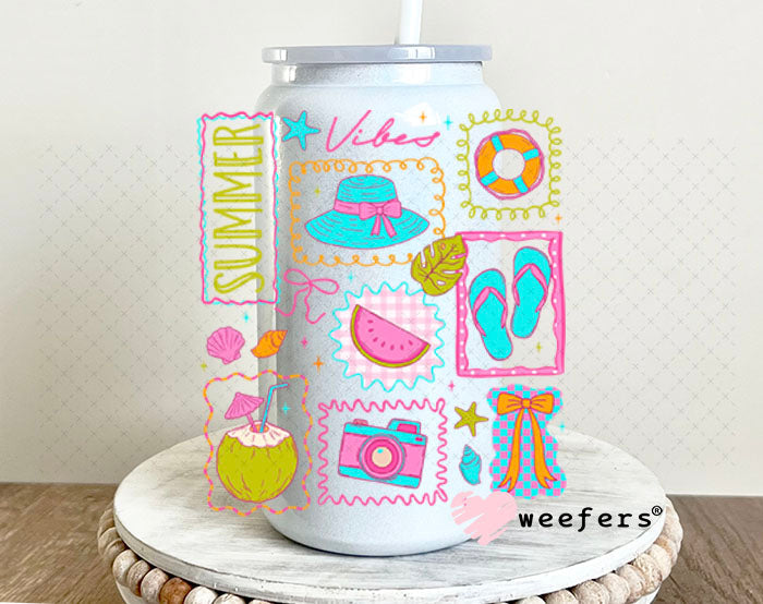 UV DTF Decal - Summer Vibes 16oz Glass Can Generic Weefers