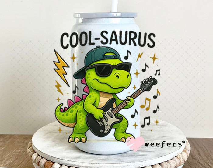 UV DTF Decal - Cool-Saurus 16oz Glass Can Generic Weefers