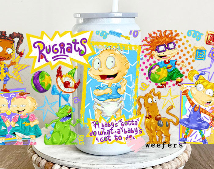 UV DTF Cup Wraps - Ruggy Rats 16oz Glass Can Generic Weefers