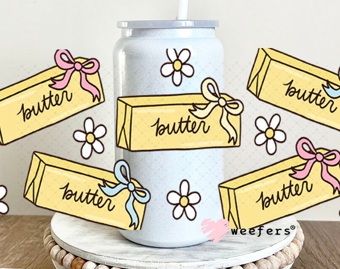 UV DTF Cup Wraps - Coquette Butter 16oz Glass Can Generic Weefers