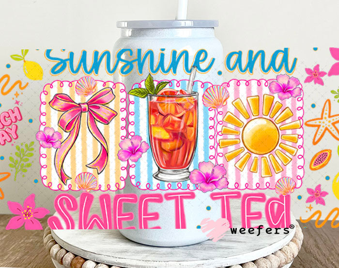 UV DTF Cup Wraps - Sunshine and Sweet Tea 16oz Glass Can Generic Weefers