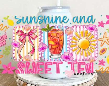 UV DTF Cup Wraps - Sunshine and Sweet Tea 16oz Glass Can Generic Weefers